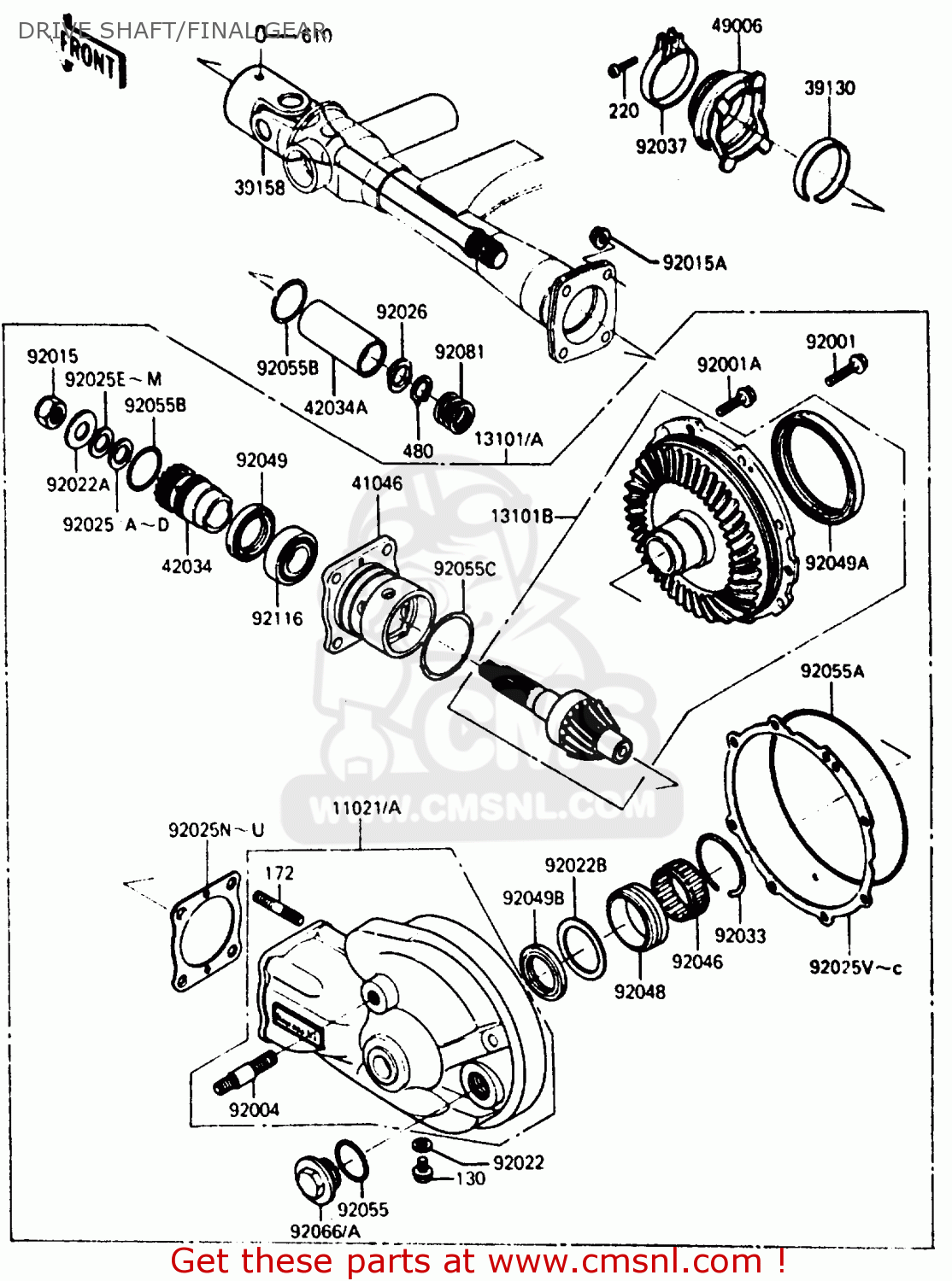 DRIVE SHAFT/FINAL GEAR ZL600A2 1987 EUROPE WG ST / KPH