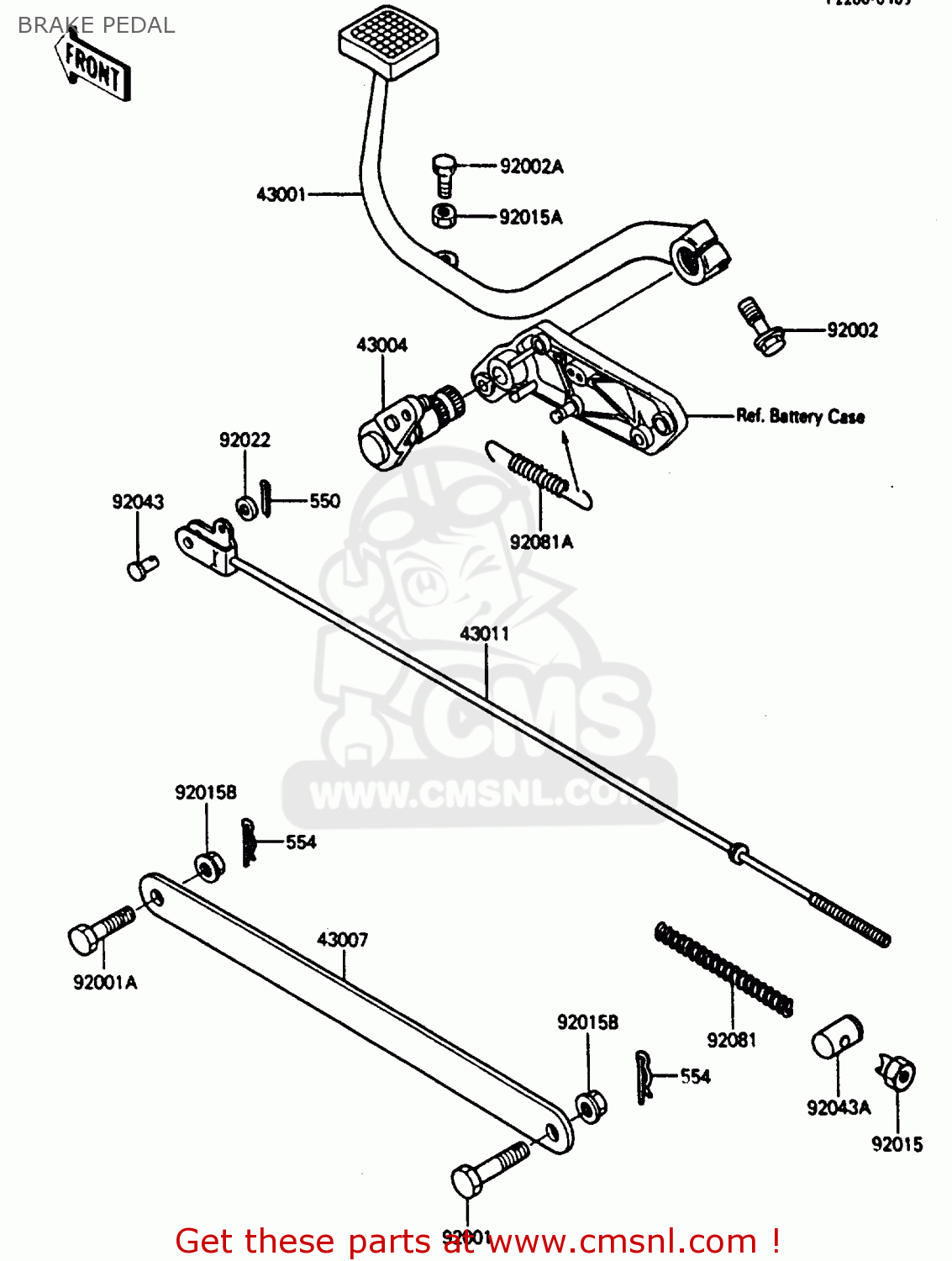 BRAKE PEDAL ZL600A2 1987 EUROPE WG ST / KPH