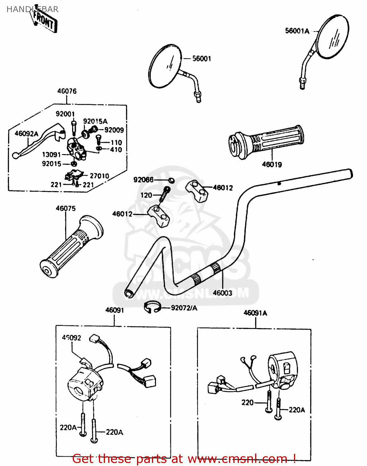 HANDLEBAR ZL600A2 1987 EUROPE WG ST / KPH