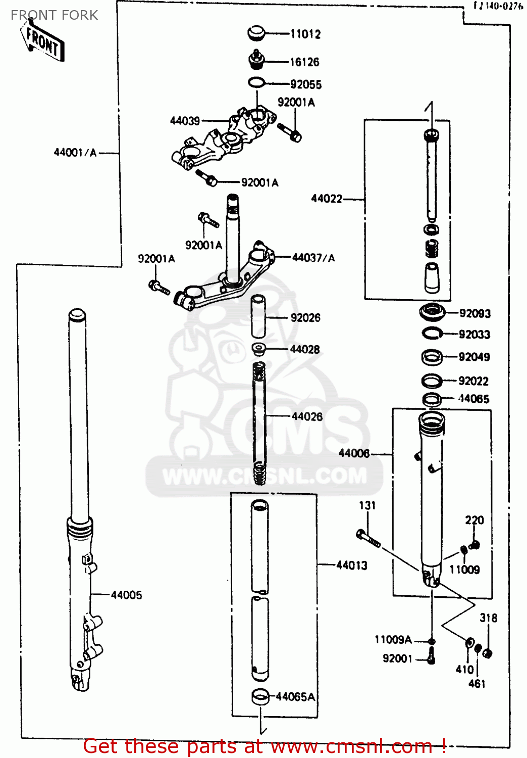 FRONT FORK ZL600A2 1987 EUROPE WG ST / KPH