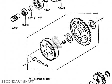 SECONDARY SHAFT - ZL600A2 1987 EUROPE WG ST / KPH