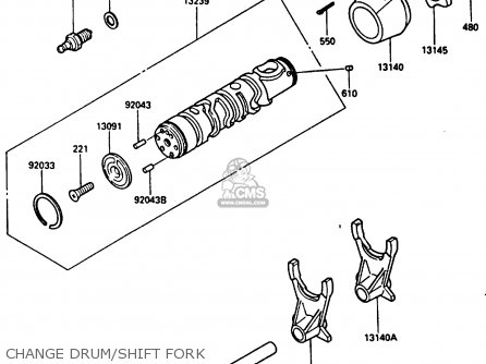 CHANGE DRUM/SHIFT FORK - ZL600A2 1987 EUROPE WG ST / KPH