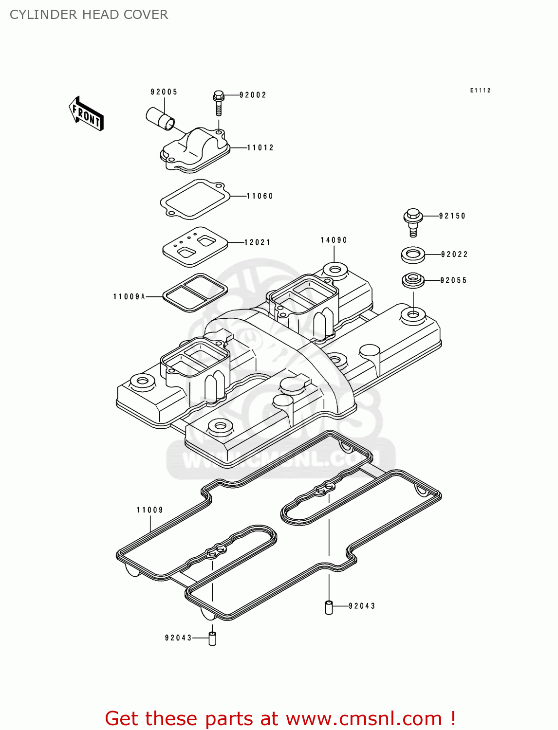 CYLINDER HEAD COVER ZL600B1 ELIMINATOR 600 1995 EU UK FR NL AR FG GR IT NR SD SP ST