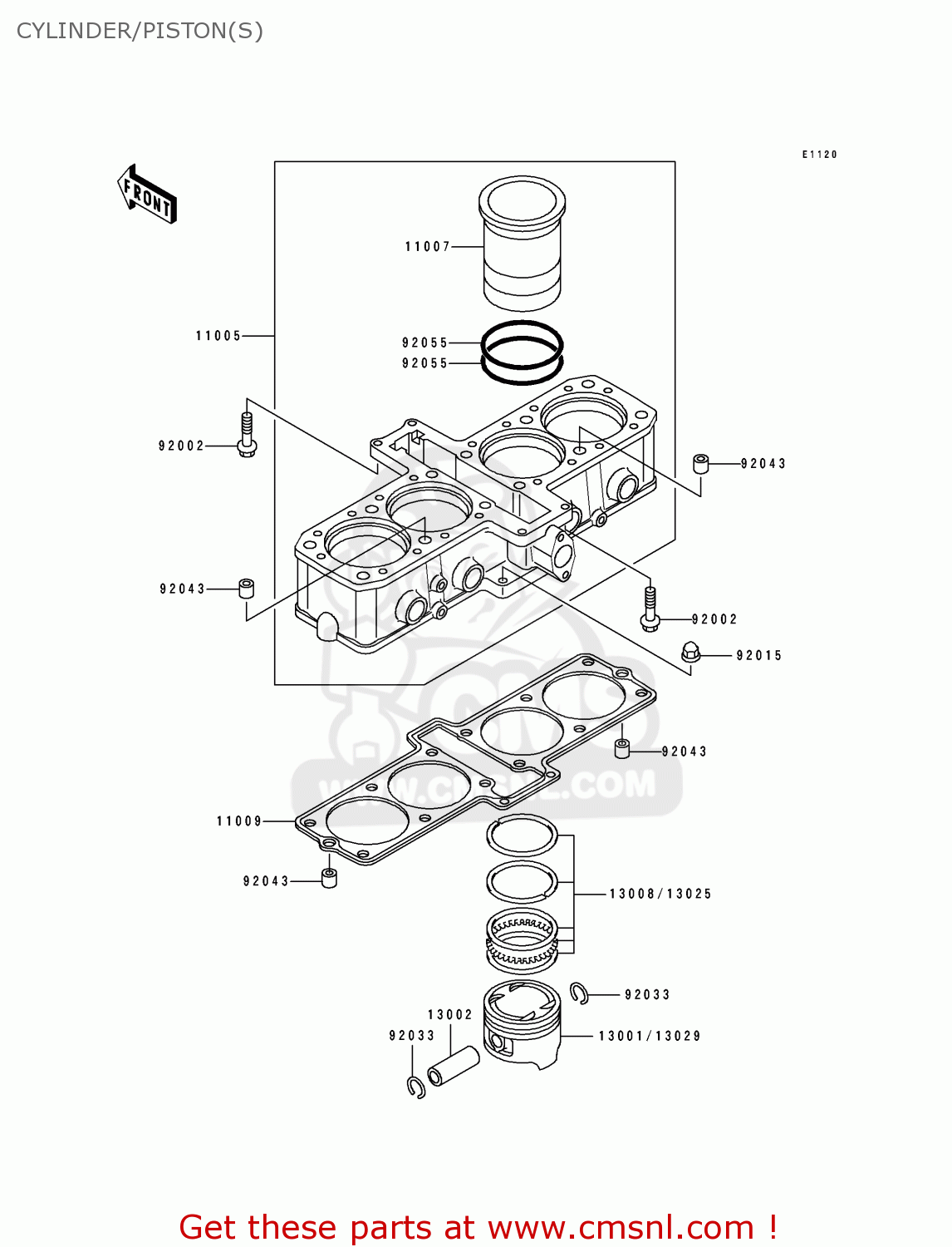 CYLINDER/PISTON(S) ZL600B1 ELIMINATOR 600 1995 EU UK FR NL AR FG GR IT NR SD SP ST