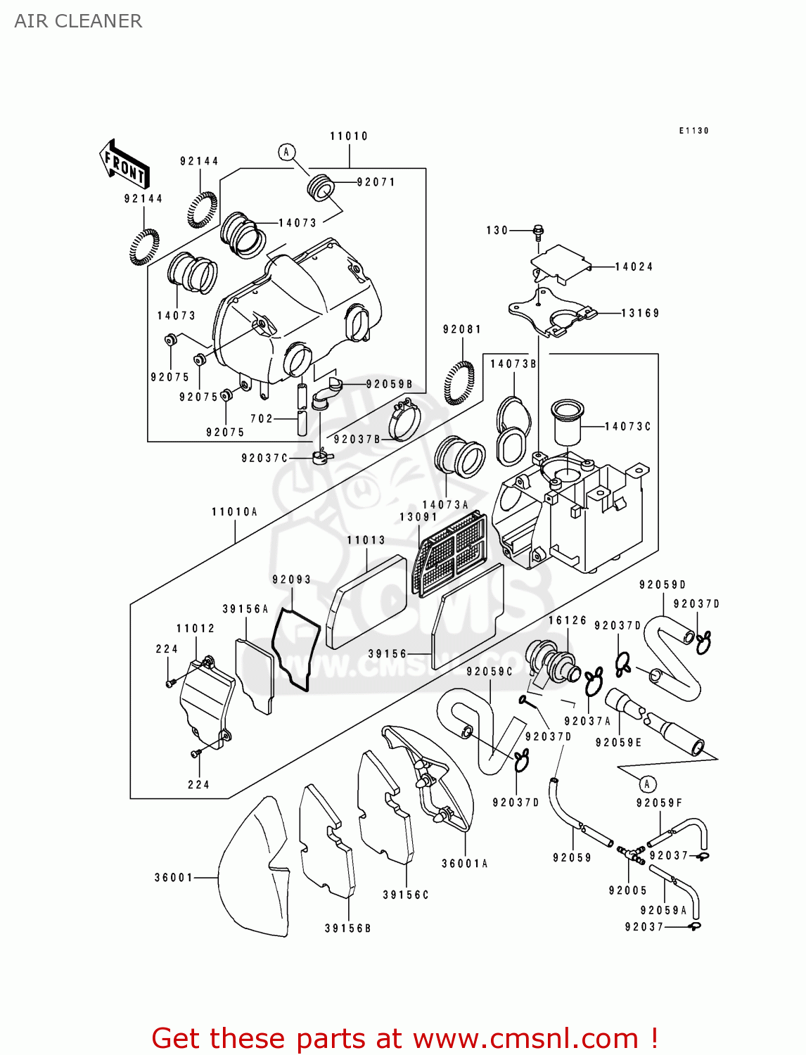 AIR CLEANER ZL600B1 ELIMINATOR 600 1995 EU UK FR NL AR FG GR IT NR SD SP ST