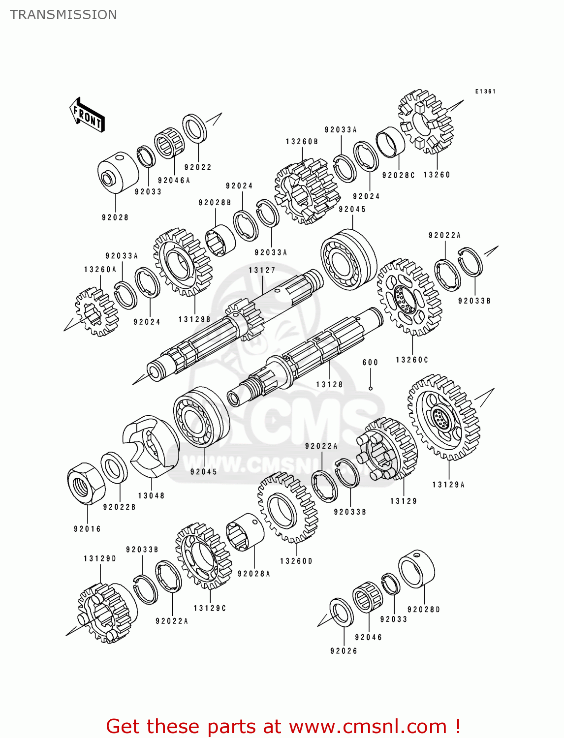TRANSMISSION ZL600B1 ELIMINATOR 600 1995 EU UK FR NL AR FG GR IT NR SD SP ST