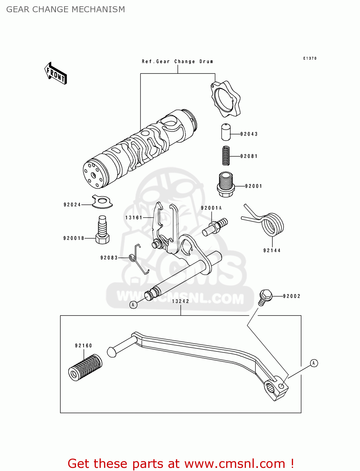 GEAR CHANGE MECHANISM ZL600B1 ELIMINATOR 600 1995 EU UK FR NL AR FG GR IT NR SD SP ST