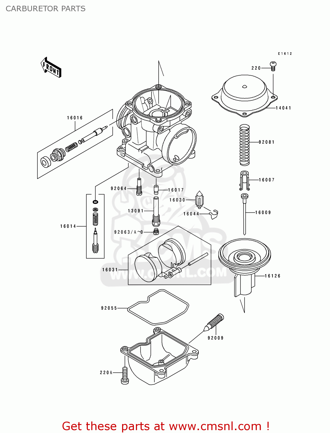 CARBURETOR PARTS ZL600B1 ELIMINATOR 600 1995 EU UK FR NL AR FG GR IT NR SD SP ST