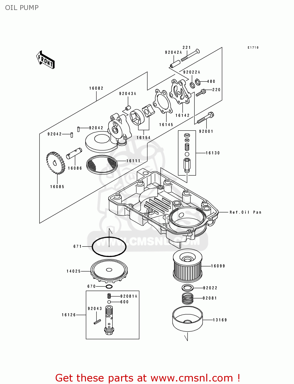 OIL PUMP ZL600B1 ELIMINATOR 600 1995 EU UK FR NL AR FG GR IT NR SD SP ST