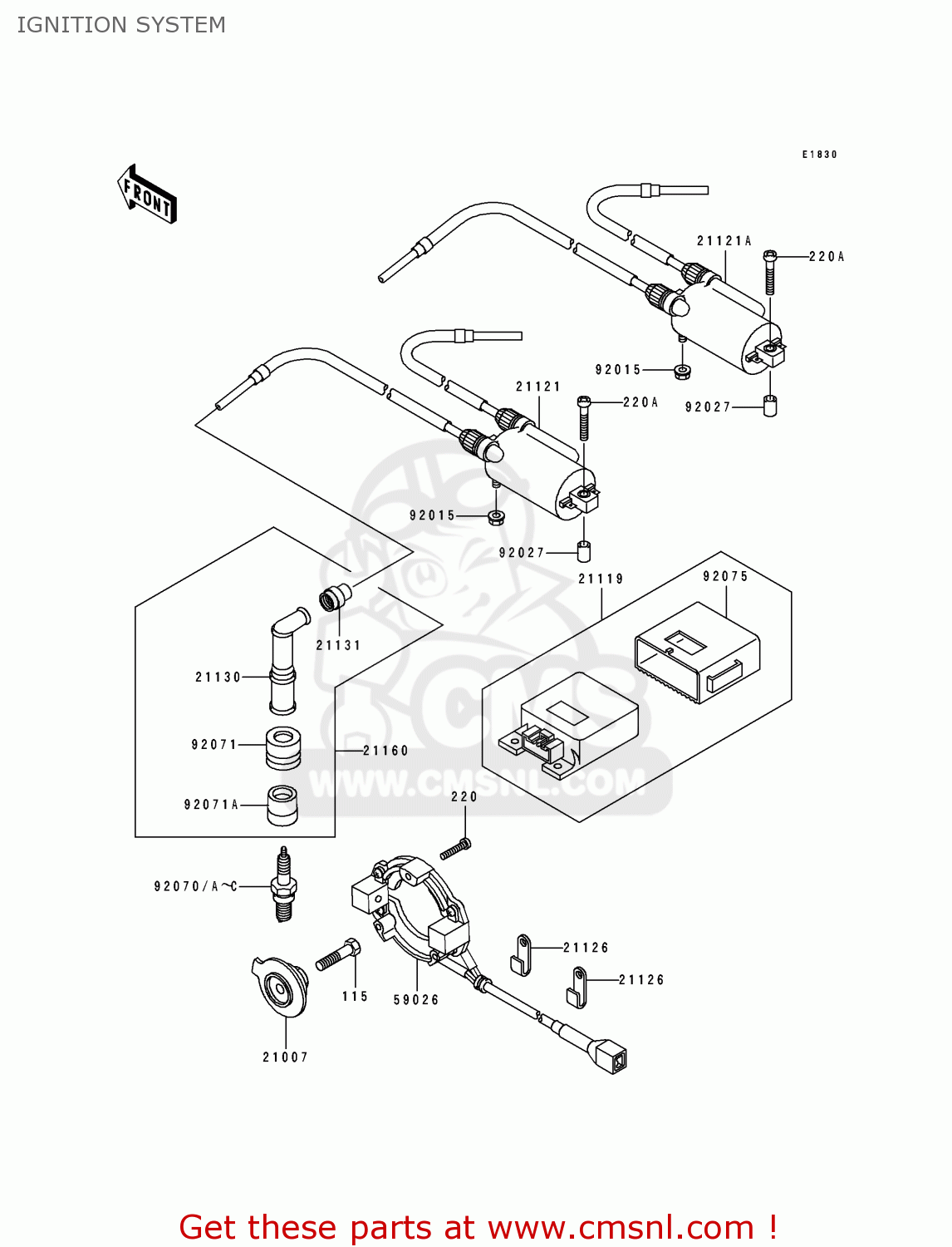 IGNITION SYSTEM ZL600B1 ELIMINATOR 600 1995 EU UK FR NL AR FG GR IT NR SD SP ST