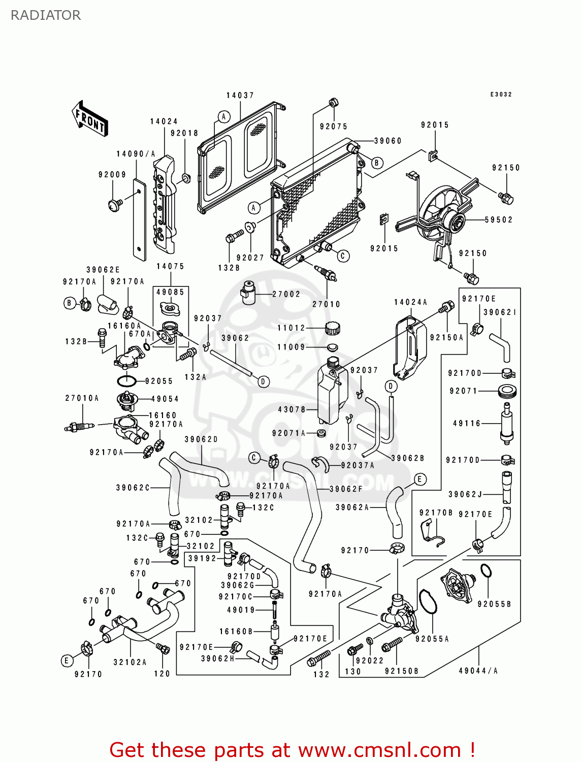 RADIATOR ZL600B1 ELIMINATOR 600 1995 EU UK FR NL AR FG GR IT NR SD SP ST