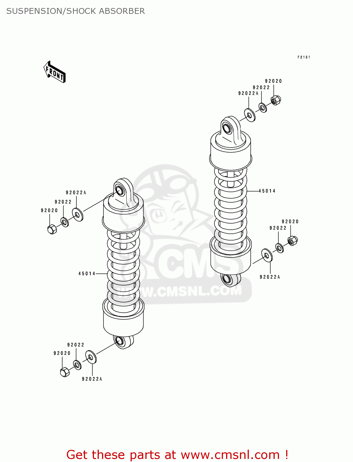 SUSPENSION/SHOCK ABSORBER ZL600B1 ELIMINATOR 600 1995 EU UK FR NL AR FG GR IT NR SD SP ST