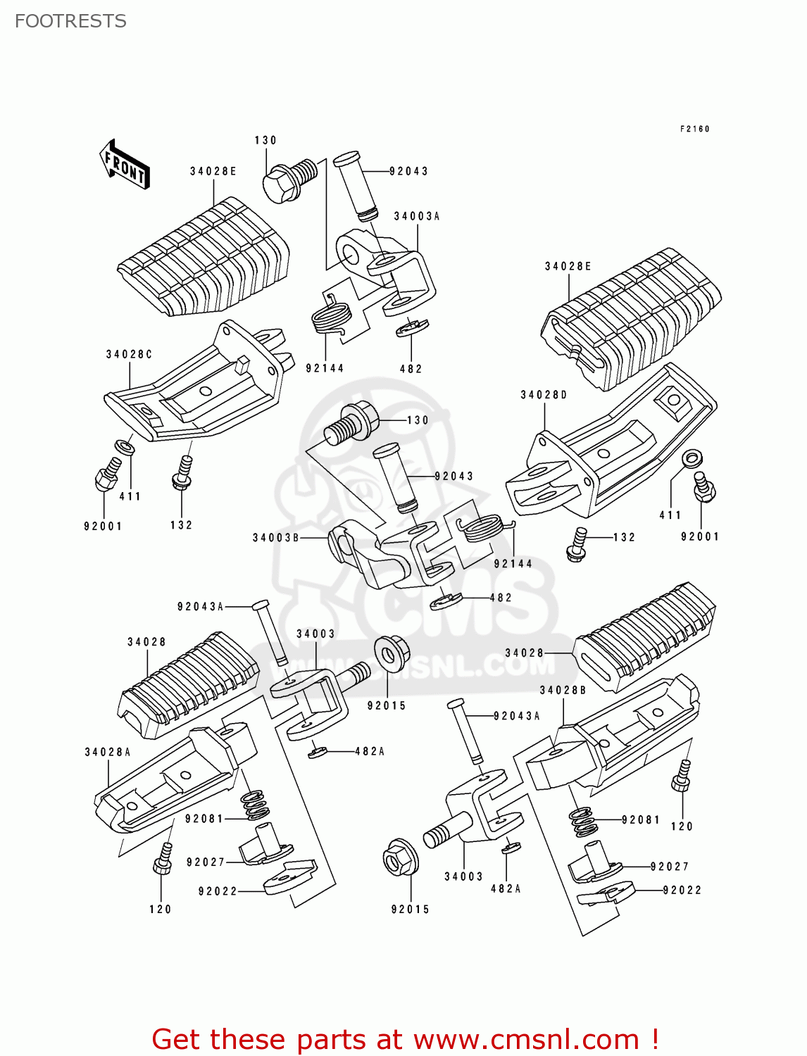 FOOTRESTS ZL600B1 ELIMINATOR 600 1995 EU UK FR NL AR FG GR IT NR SD SP ST