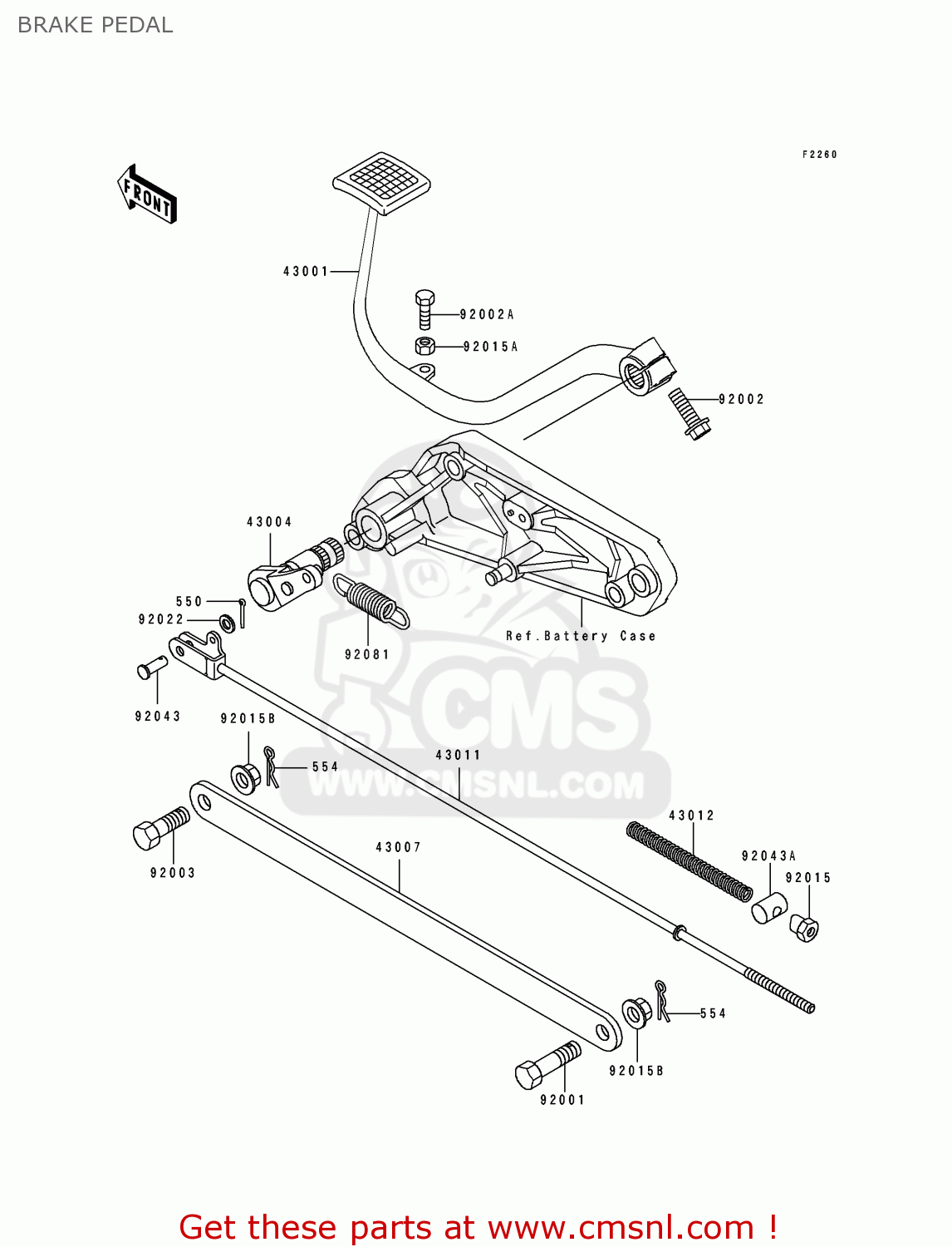 BRAKE PEDAL ZL600B1 ELIMINATOR 600 1995 EU UK FR NL AR FG GR IT NR SD SP ST