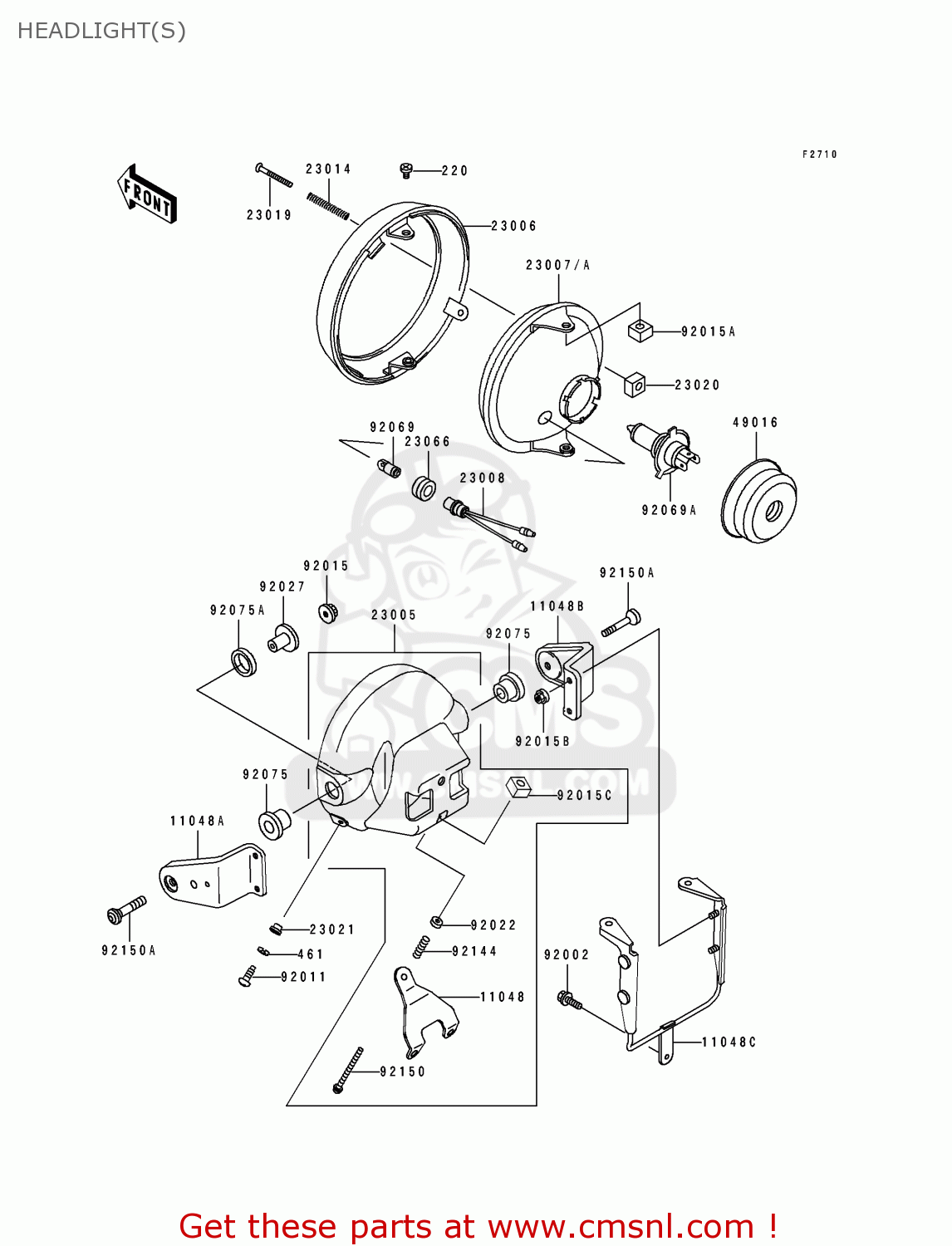 HEADLIGHT(S) ZL600B1 ELIMINATOR 600 1995 EU UK FR NL AR FG GR IT NR SD SP ST