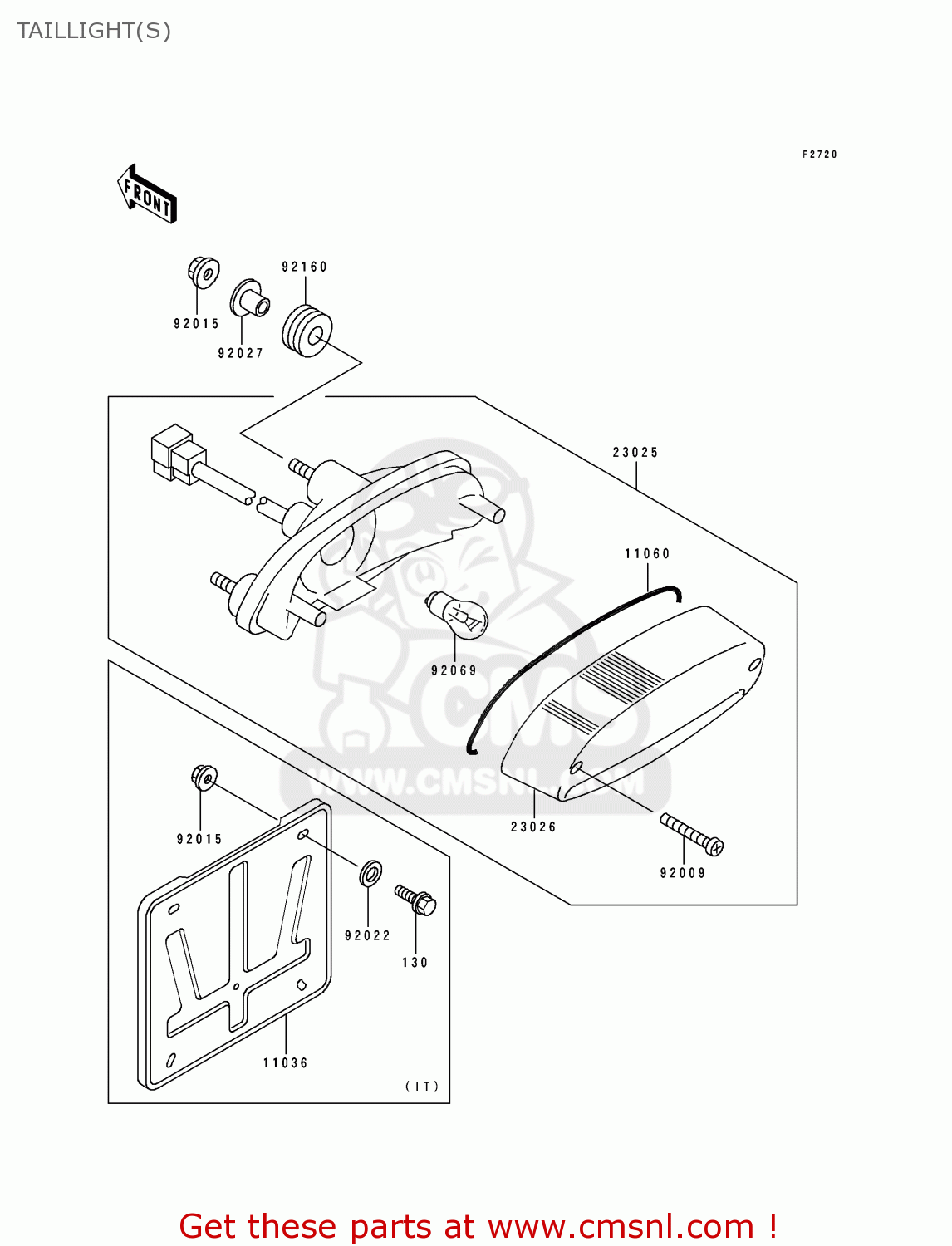 TAILLIGHT(S) ZL600B1 ELIMINATOR 600 1995 EU UK FR NL AR FG GR IT NR SD SP ST