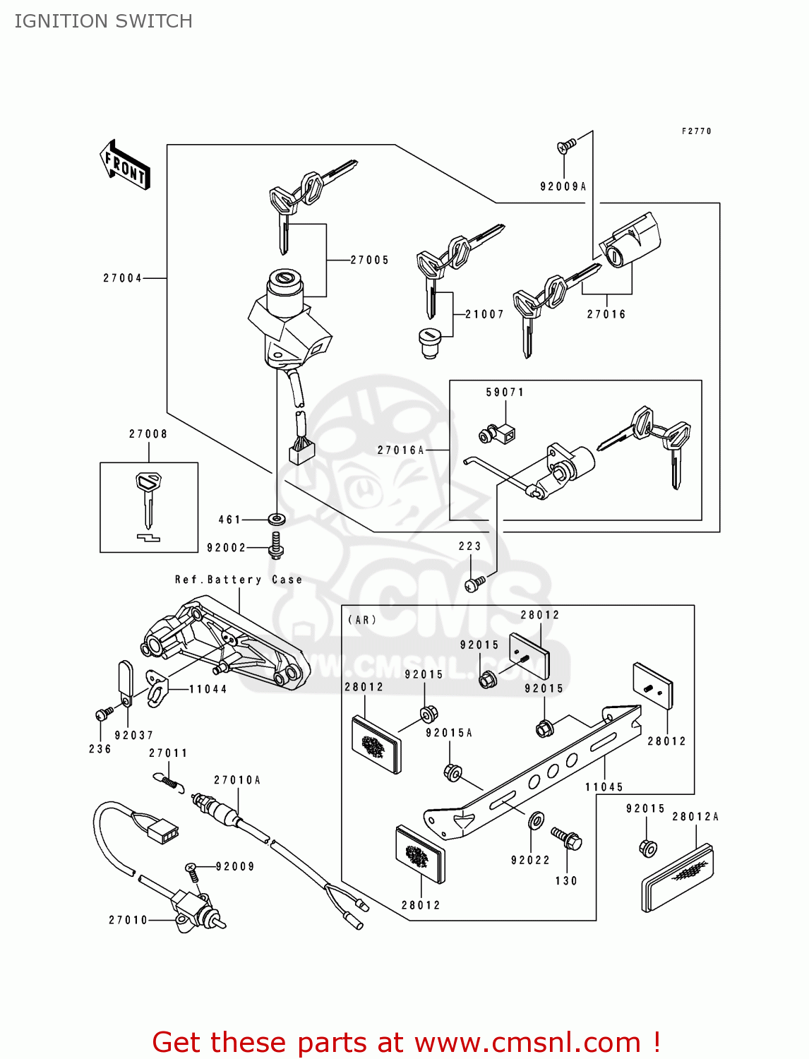 IGNITION SWITCH ZL600B1 ELIMINATOR 600 1995 EU UK FR NL AR FG GR IT NR SD SP ST