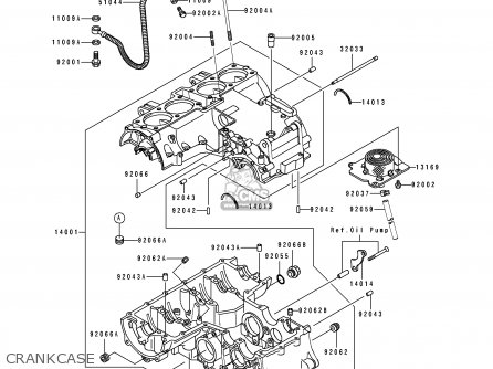 CRANKCASE - ZL600B1 ELIMINATOR 600 1995 EU UK FR NL AR FG GR IT NR SD SP ST