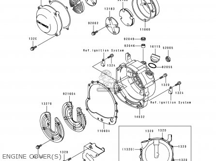 ENGINE COVER(S) - ZL600B1 ELIMINATOR 600 1995 EU UK FR NL AR FG GR IT NR SD SP ST