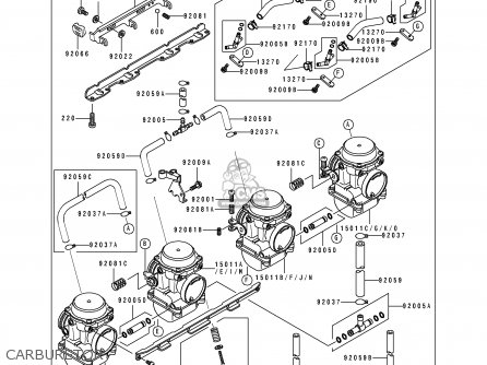CARBURETOR - ZL600B1 ELIMINATOR 600 1995 EU UK FR NL AR FG GR IT NR SD SP ST