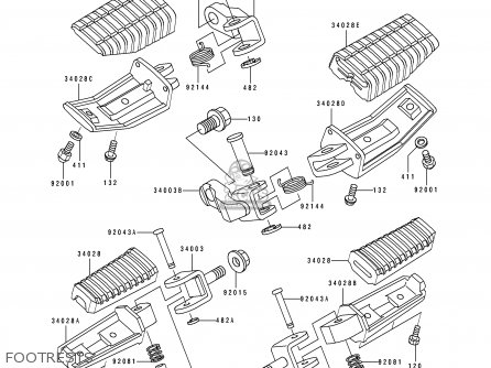 FOOTRESTS - ZL600B1 ELIMINATOR 600 1995 EU UK FR NL AR FG GR IT NR SD SP ST