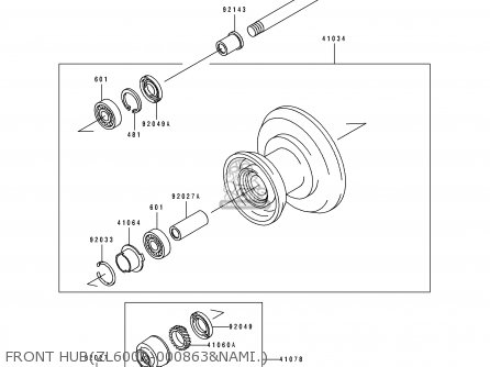 FRONT HUB(ZL600B-000863&NAMI.) - ZL600B1 ELIMINATOR 600 1995 EU UK FR NL AR FG GR IT NR SD SP ST