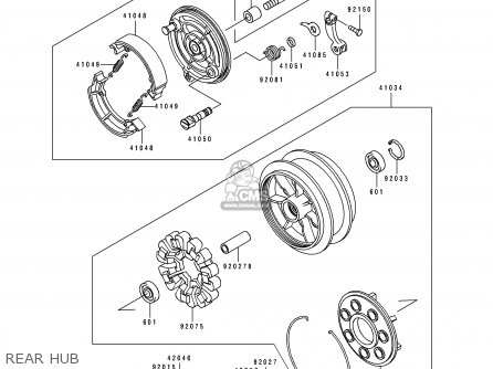 REAR HUB - ZL600B1 ELIMINATOR 600 1995 EU UK FR NL AR FG GR IT NR SD SP ST