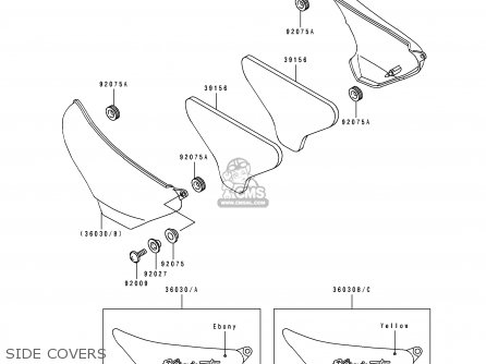 SIDE COVERS - ZL600B1 ELIMINATOR 600 1995 EU UK FR NL AR FG GR IT NR SD SP ST
