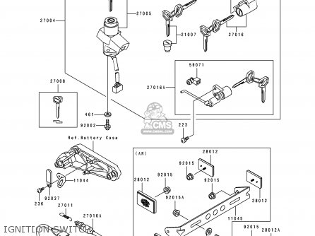 IGNITION SWITCH - ZL600B1 ELIMINATOR 600 1995 EU UK FR NL AR FG GR IT NR SD SP ST