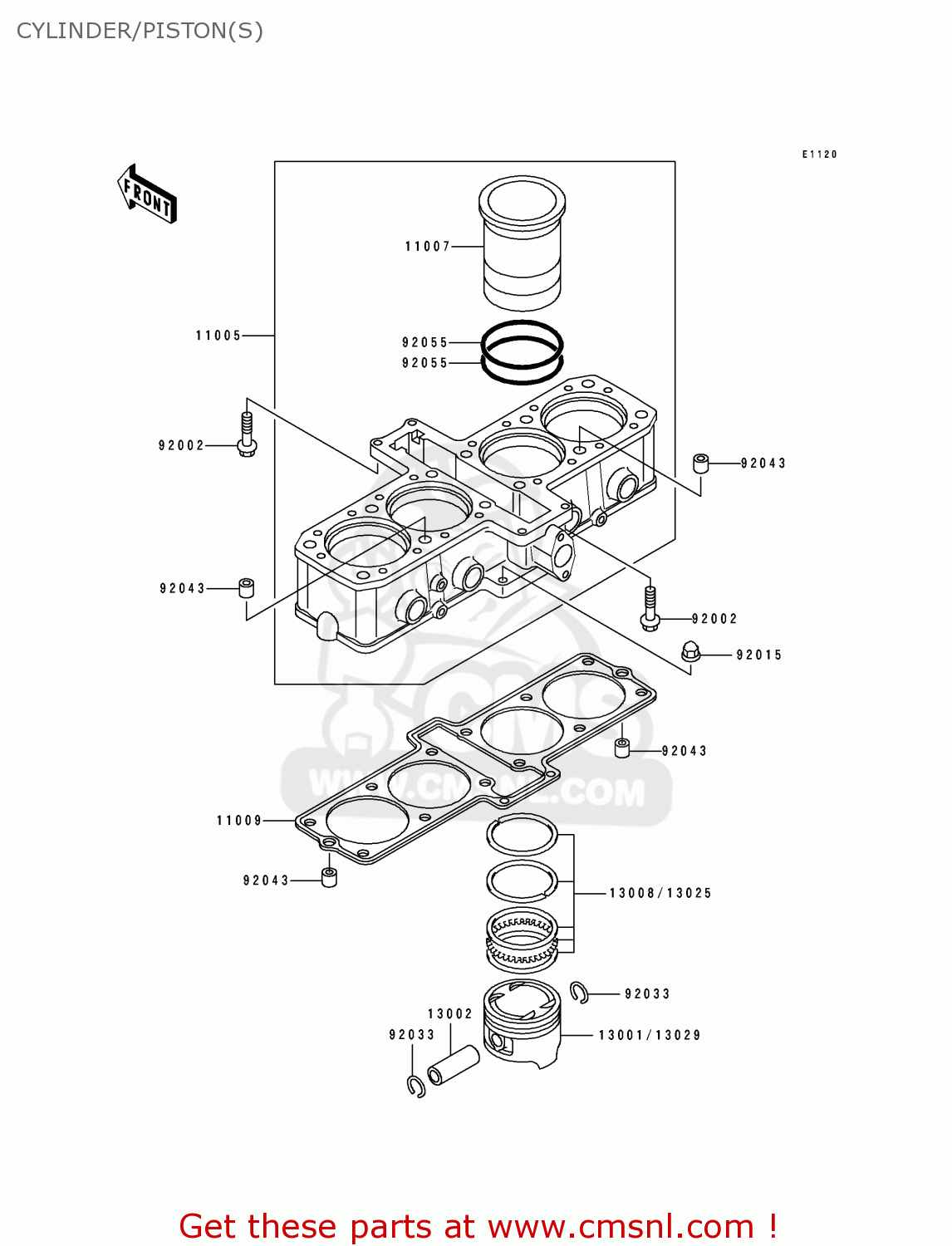 CYLINDER/PISTON(S) ZL600B2 ELIMINATOR 600 1996 USA CALIFORNIA