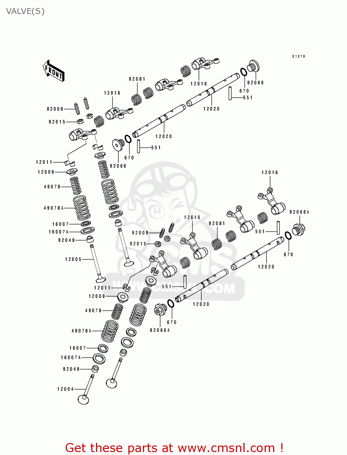 VALVE(S) ZL600B2 ELIMINATOR 600 1996 USA CALIFORNIA
