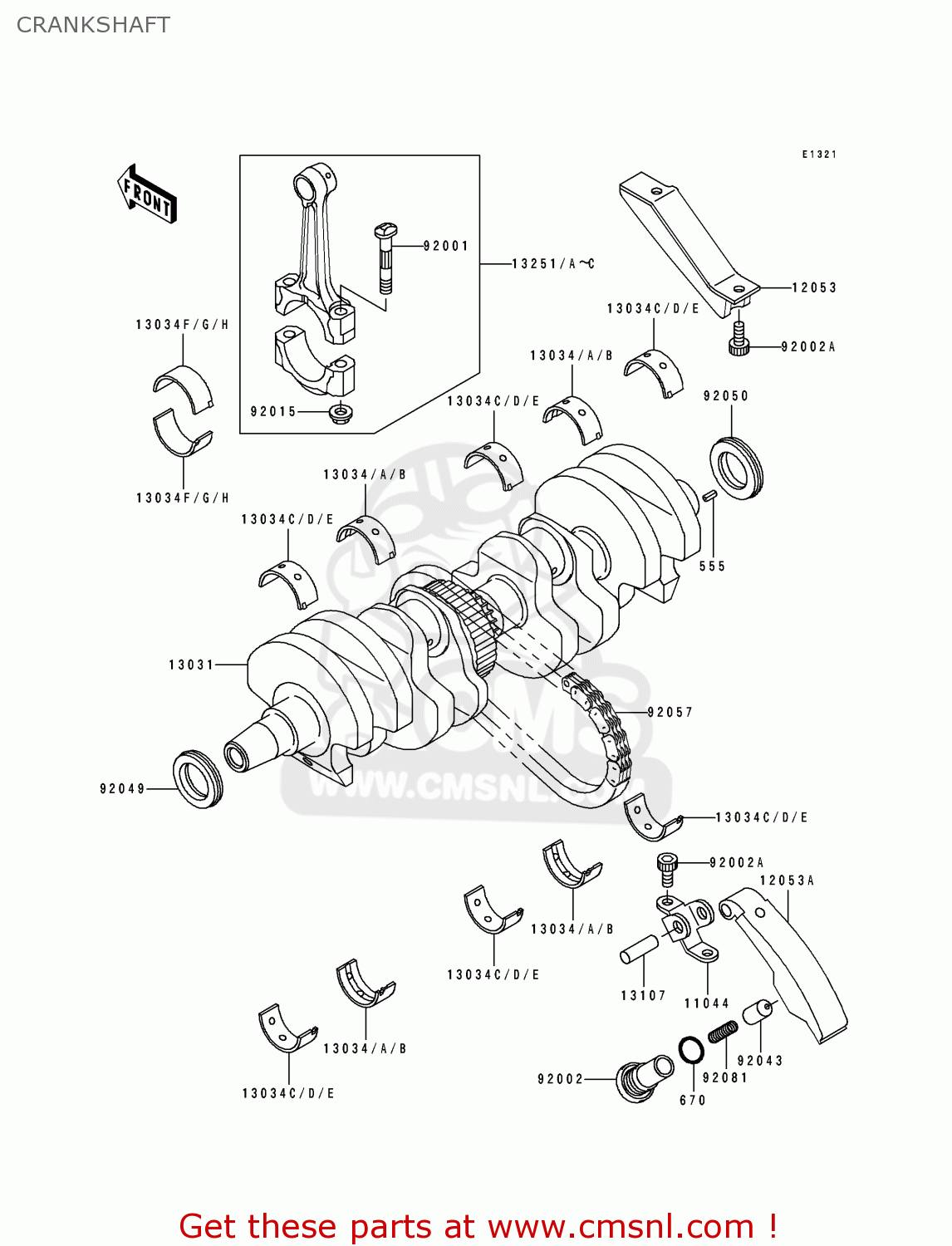 CRANKSHAFT ZL600B2 ELIMINATOR 600 1996 USA CALIFORNIA