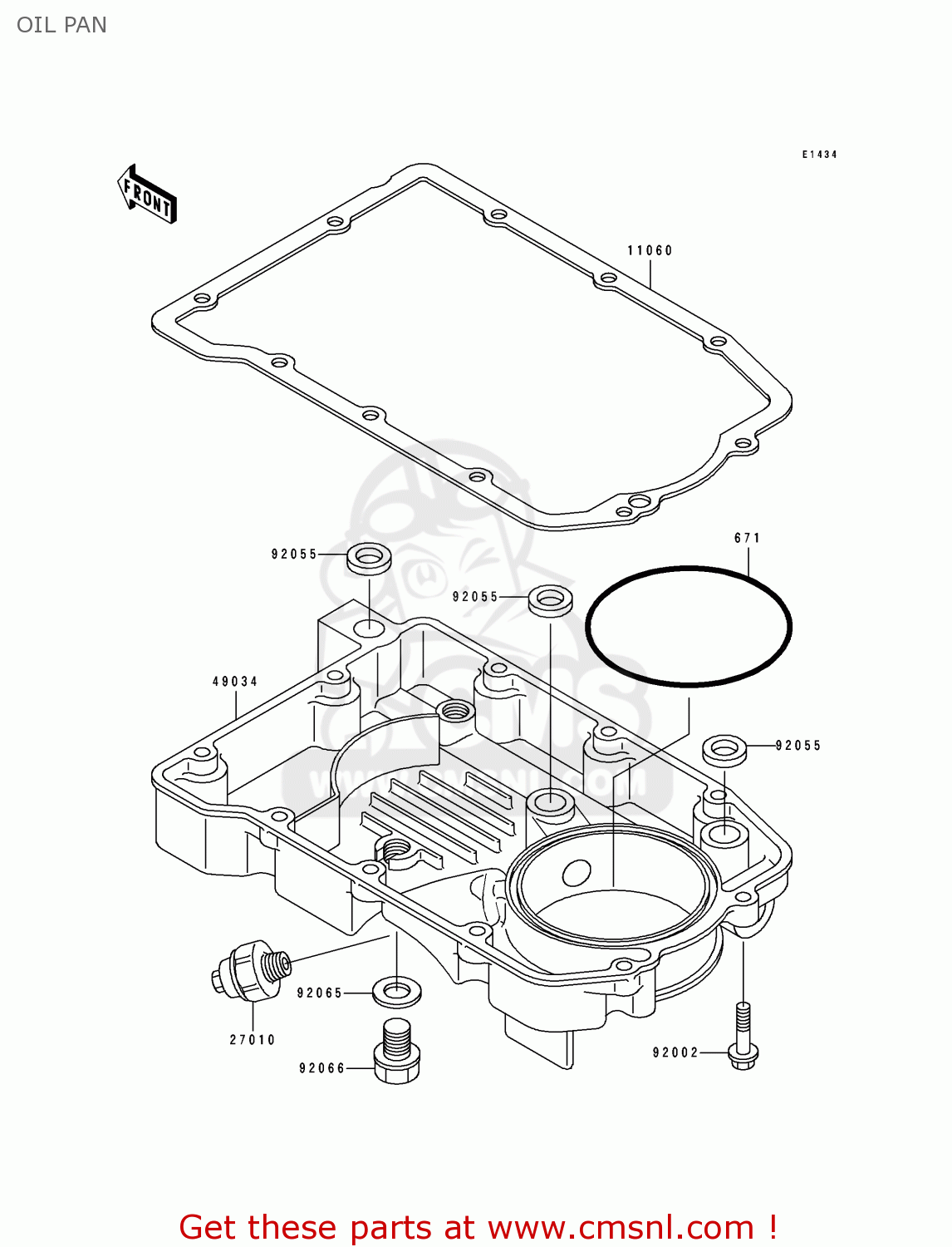 OIL PAN ZL600B2 ELIMINATOR 600 1996 USA CALIFORNIA