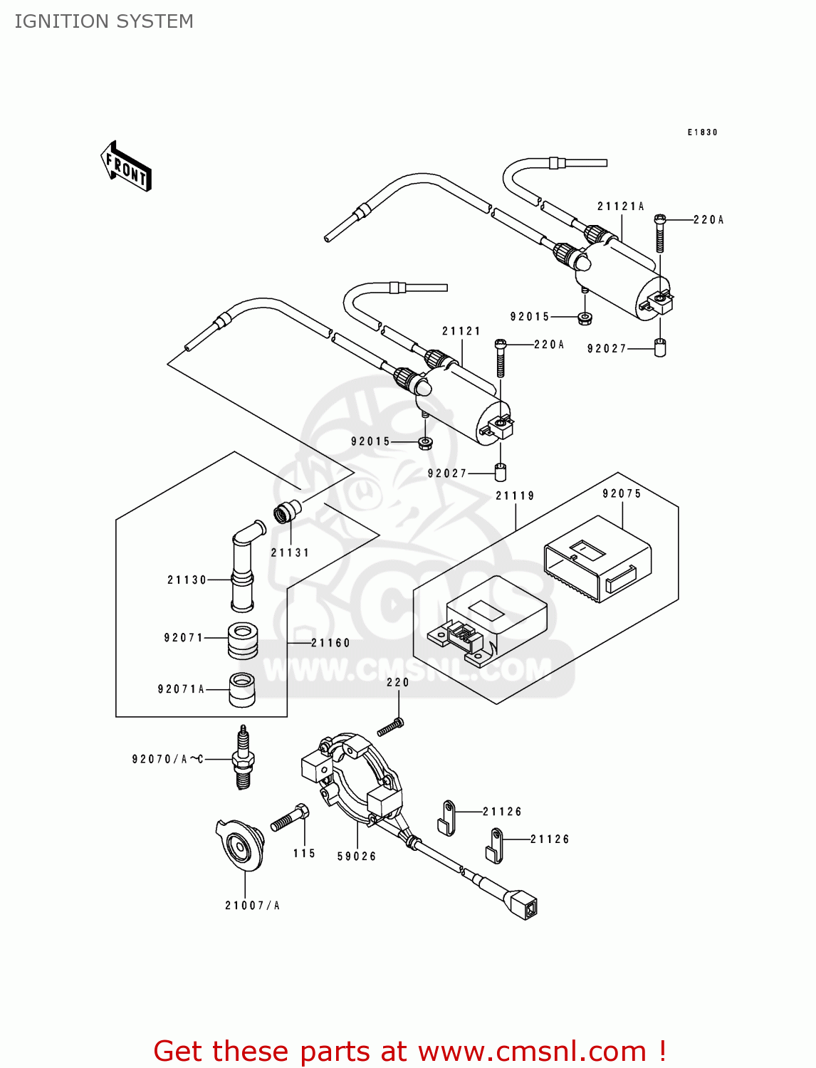 IGNITION SYSTEM ZL600B2 ELIMINATOR 600 1996 USA CALIFORNIA