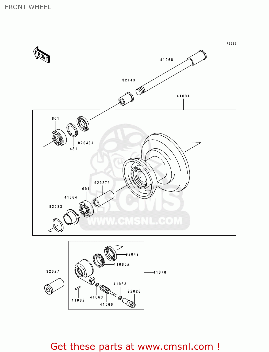 FRONT WHEEL ZL600B2 ELIMINATOR 600 1996 USA CALIFORNIA