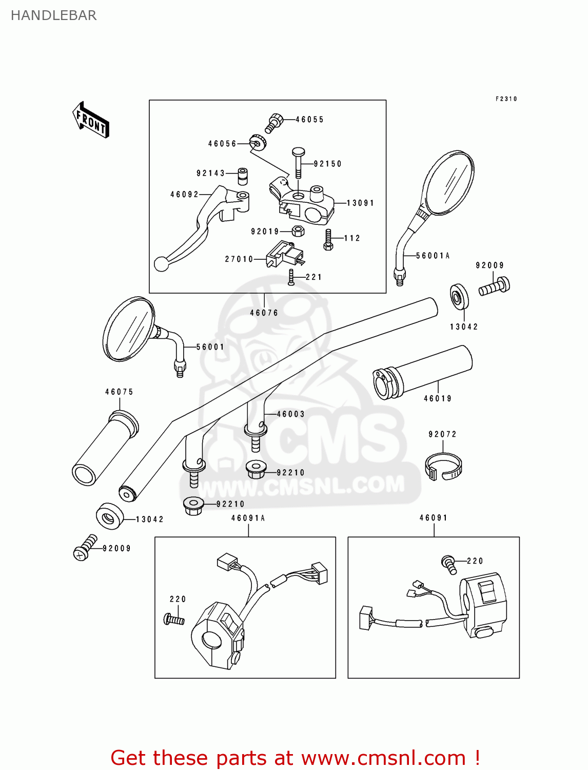 HANDLEBAR ZL600B2 ELIMINATOR 600 1996 USA CALIFORNIA