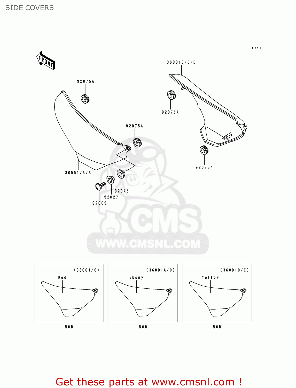 SIDE COVERS ZL600B2 ELIMINATOR 600 1996 USA CALIFORNIA