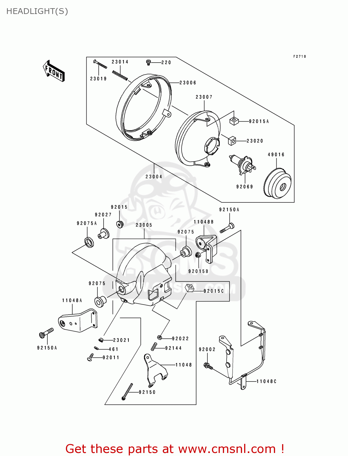 HEADLIGHT(S) ZL600B2 ELIMINATOR 600 1996 USA CALIFORNIA