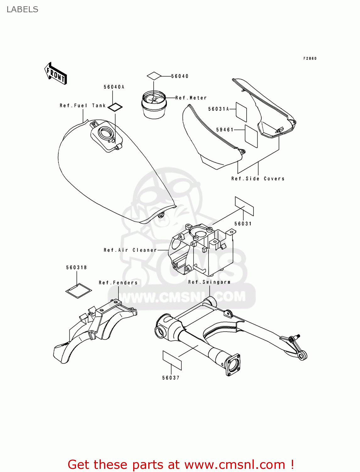 LABELS ZL600B2 ELIMINATOR 600 1996 USA CALIFORNIA