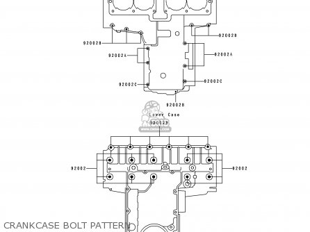 CRANKCASE BOLT PATTERN - ZL600B2 ELIMINATOR 600 1996 USA CALIFORNIA