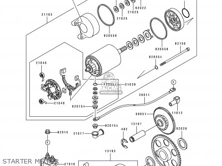 STARTER MOTOR - ZL600B2 ELIMINATOR 600 1996 USA CALIFORNIA
