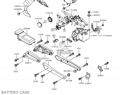 BATTERY CASE - ZL600B2 ELIMINATOR 600 1996 USA CALIFORNIA
