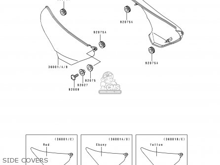 SIDE COVERS - ZL600B2 ELIMINATOR 600 1996 USA CALIFORNIA