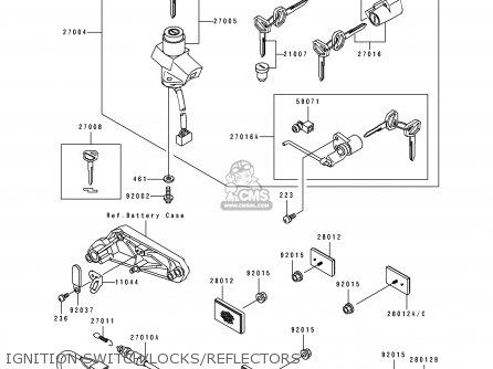 IGNITION SWITCH/LOCKS/REFLECTORS - ZL600B2 ELIMINATOR 600 1996 USA CALIFORNIA