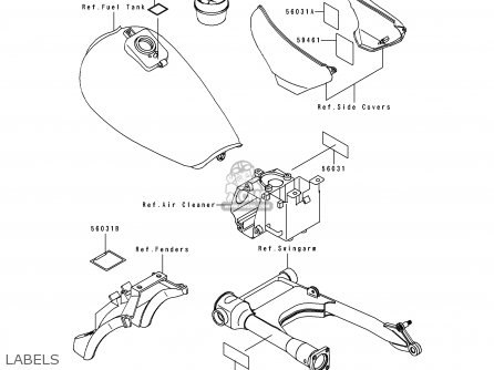 LABELS - ZL600B2 ELIMINATOR 600 1996 USA CALIFORNIA