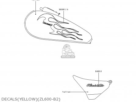 DECALS(YELLOW)(ZL600-B2) - ZL600B2 ELIMINATOR 600 1996 USA CALIFORNIA