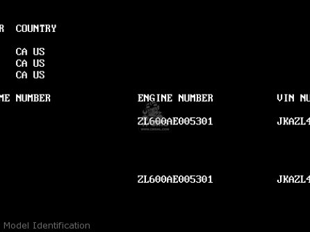 Model Identification - ZL600B2 ELIMINATOR 600 1996 USA CALIFORNIA
