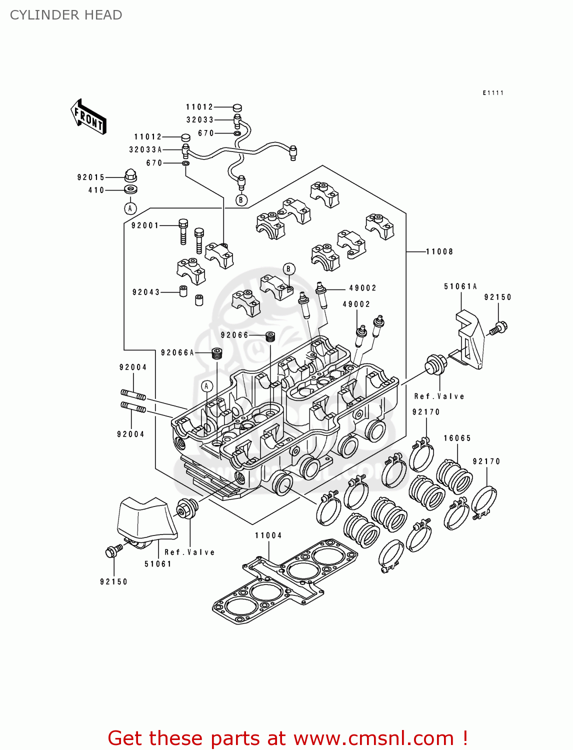 CYLINDER HEAD ZL600B3 ELIMINATOR 600 1997 USA CALIFORNIA
