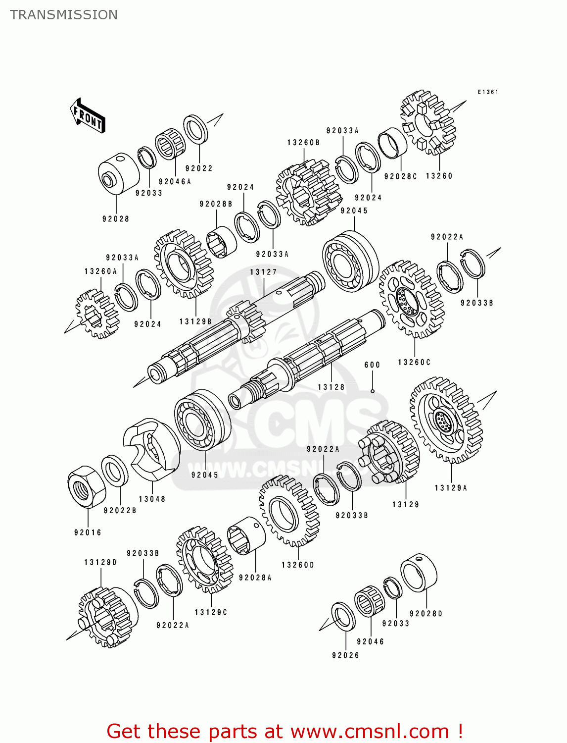 TRANSMISSION ZL600B3 ELIMINATOR 600 1997 USA CALIFORNIA