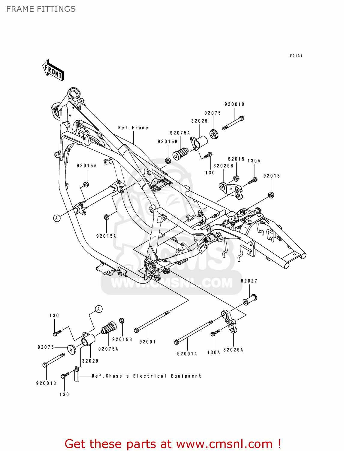 FRAME FITTINGS ZL600B3 ELIMINATOR 600 1997 USA CALIFORNIA